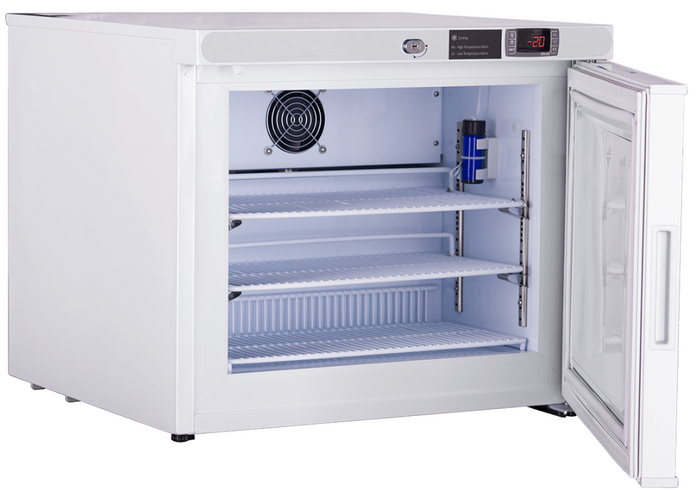 American Biotech Supply - ABT-HC-UCFS-0120A - 1.3 Cu. Ft. Capacity Premier Countertop Auto Defrost Laboratory Freezer Freestanding
