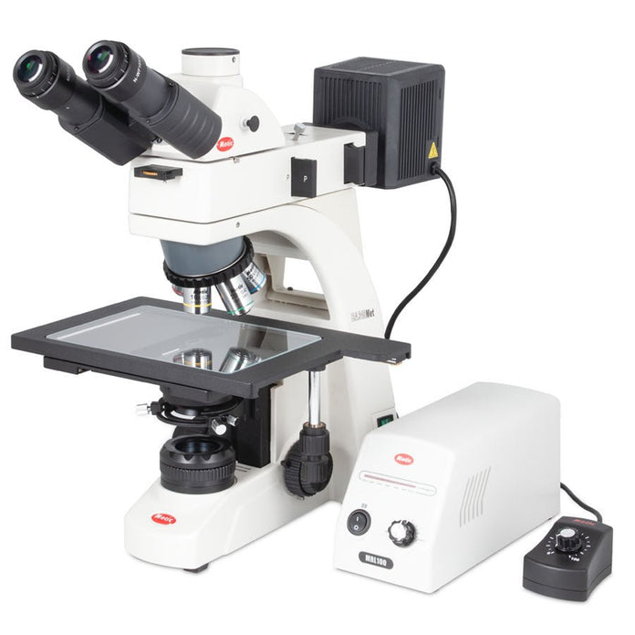 Motic Instruments - 1100100402544 - BA310Met-T Trinocular Upright Industrial Microscopes (Stroke 3"x 2" Stage) (Erect Image)