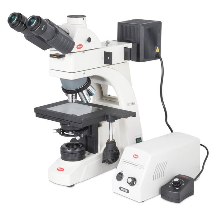 Motic Instruments - 1100100402534 - BA310Met-T Trinocular Upright Industrial Microscopes (Stroke 6"x 4" Stage) (Erect Image)