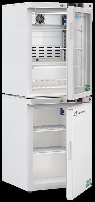 American Biotech Supply - ABT-HC-RFC1020G - 10 Cu. Ft. Refrigerator and Freezer (-20°C Operation) Combination with Glass Door Refrigerator