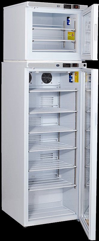 American Biotech Supply - ABT-HC-RFC12G - 12 Cu. Ft. Refrigerator and Freezer Combination with Glass Door Refrigerator