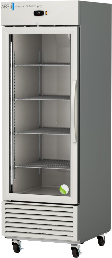 American Biotech Supply - ABT-HC-SSR-25G-LH - 25 Cu. Ft. Premier Glass Door Stainless Steel Laboratory Refrigerator Left Hinged