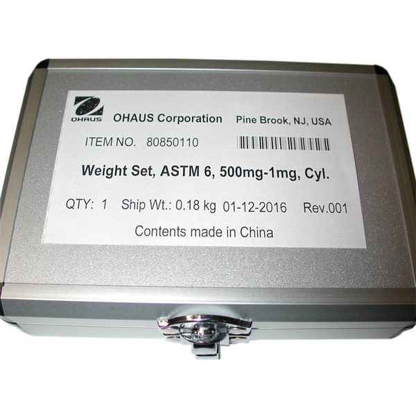 Ohaus - 80850110 - ASTM Class 6 Cylindrical Weight Set 500mg-1mg CYL