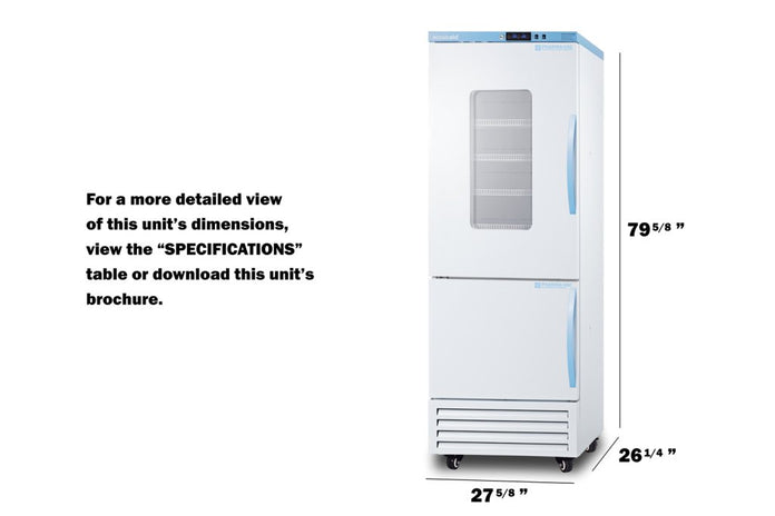 Accucold - ARFG18PVDLPWLHD - 28" Wide Performance Series All-Refrigerator/All-Freezer Combination, Left Hand Door