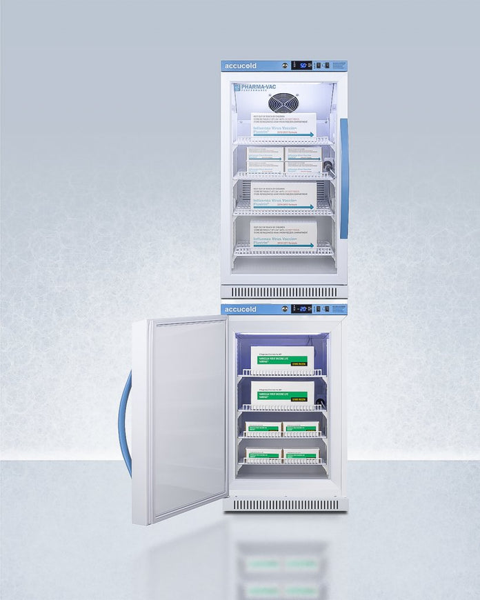 Accucold - ARG31PVBIADA-AFZ2PVBIADASTACKLHD - 20" Wide Performance Series All-Refrigerator/All-Freezer Combination