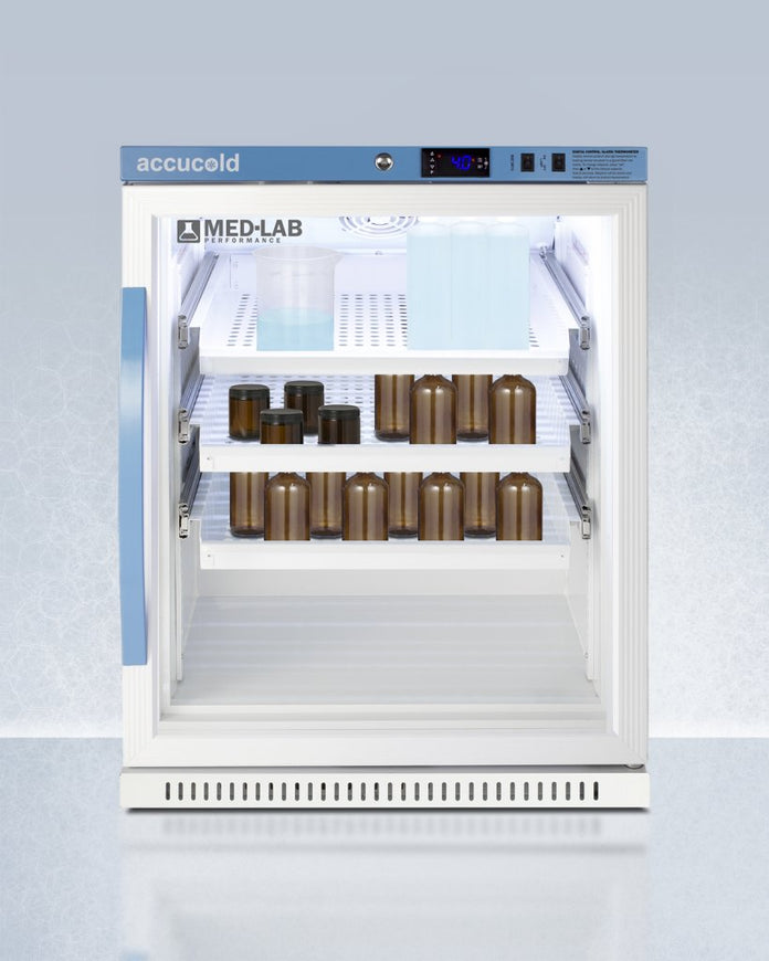 Accucold - ARG6MLDR - 6 Cu. Ft. ADA Height Laboratory Refrigerator with Removable Drawers