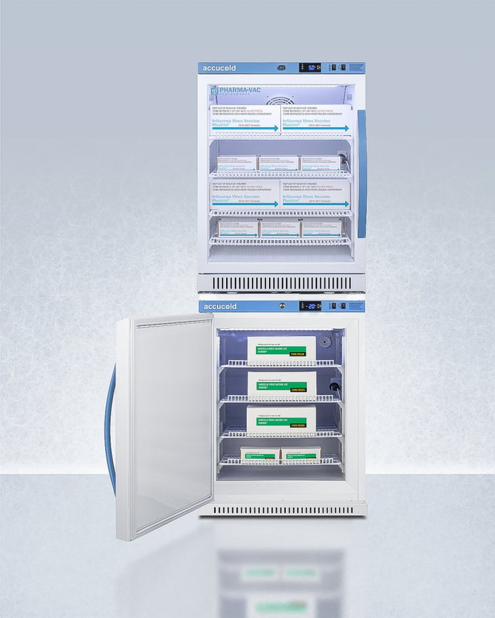 Accucold - ARG6PV-AFZ5PVBIADASTACKLHD - 24" Wide Performance Series All-Refrigerator/All-Freezer Combination