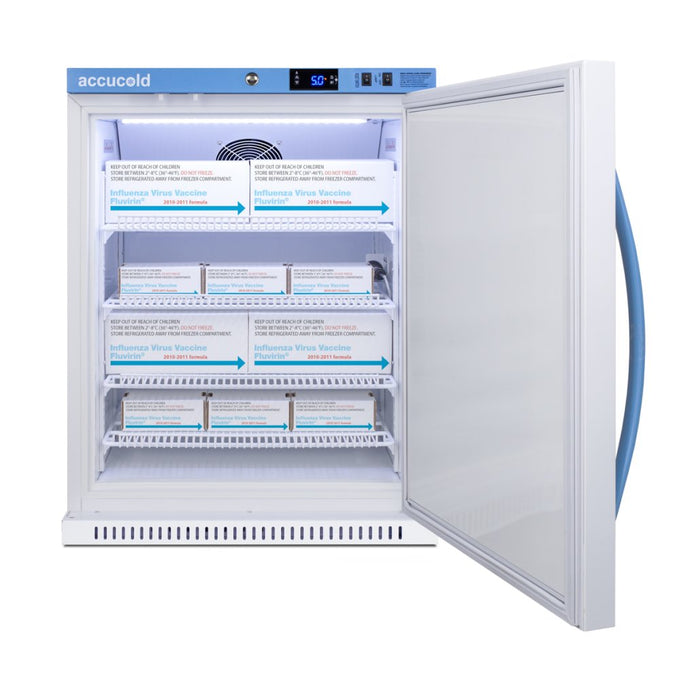 Accucold - ARS62PVBIADADRLHD - 6 Cu.Ft. ADA Height Vaccine Refrigerator, with Removable Drawers, Left Hand Door
