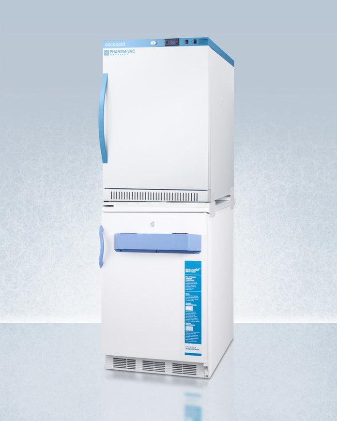 Accucold - ARS6PV-VT65MLSTACKMED2 - 24" Wide All-Refrigerator/All-Freezer Combination