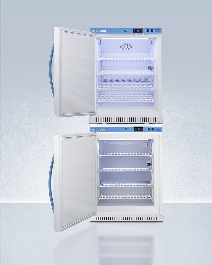 Accucold - ARS6PV-AFZ5PVBIADASTACKLHD - 24" Wide Performance Series All-Refrigerator/All-Freezer Combination