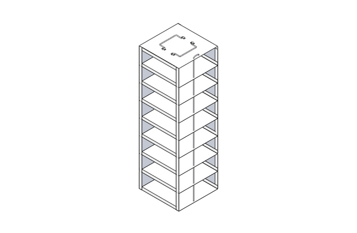 Crystal Industries - CF-8-2 - Vertical Rack for 2" Boxes, Holds 8 Boxes