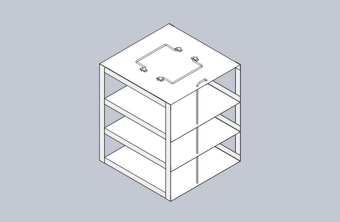 Crystal Industries - CFM-305 - Vertical Rack for 50-Cell 0.5ml Microtube Boxes, Holds 6 Boxes
