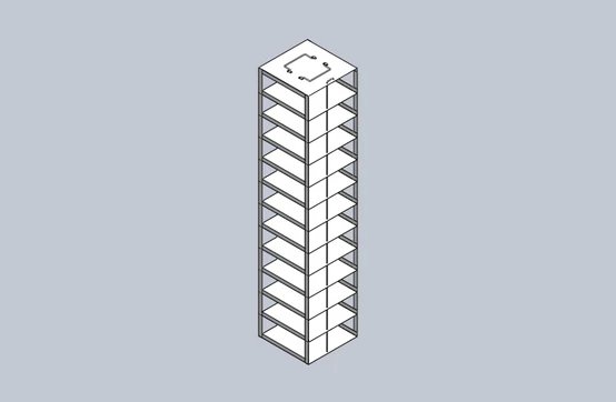 Crystal Industries - CFMM - Vertical Rack for SBS Formatted Boxes