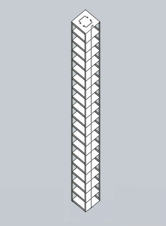 CFMM-19 - Vertical Rack for SBS Formatted Boxes, Holds 19 Boxes