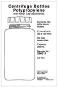 Beckman Coulter - 356011 - 250ml, Polypropylene Bottle with Screw-On Cap