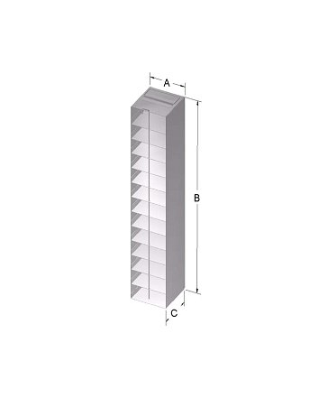 Custom Biogenic Systems - 1210APLR - Aluminum Oversized Chest Racks for 2" High Boxes with Locking Rods and Handles, 4-Shelf