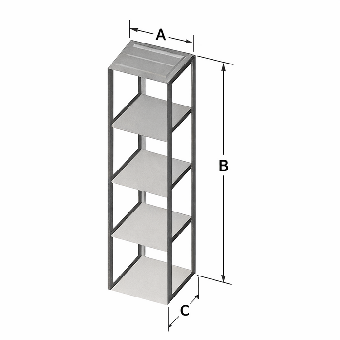 Custom Biogenic Systems - CLB-P - Stainless Steel Chest Rack for 4.96" High Plastic Boxes for 15ml and 50ml Tubes