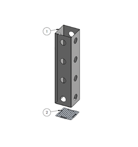 Custom Biogenic Systems - SUC2-LR - Stainless Steel Rack for Storing (2) SUC Canisters with Locking Rod
