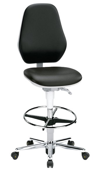 Bimos - 20001607 - Cleanroom Basic Stool 9146, with Foot Ring, Armless