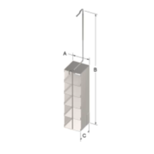 Custom Biogenic Systems - CB47-5-2P - Stainless Steel Cryosystem 47/11 Rack for 2" High Boxes with Locking Rod and Handle, 5-Shelf