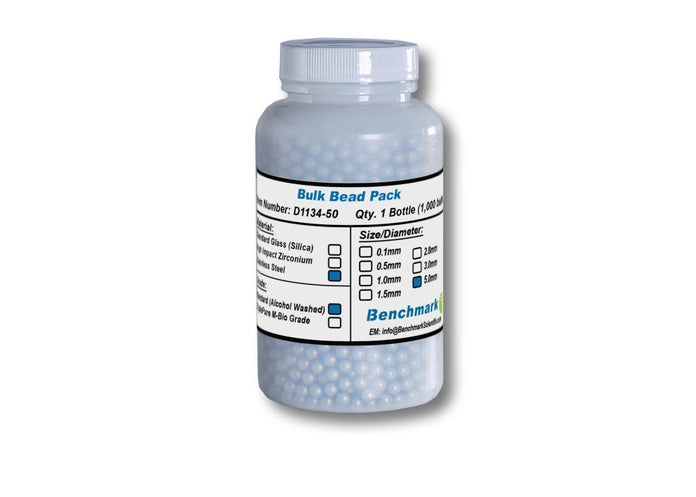 Benchmark Scientific - D1134-50 - Bulk Beads, Stainless Steel, 5.0mm, Alcohol Washed, Pack of 1000