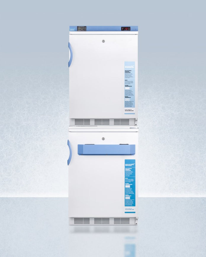 Accucold - FF7LW-VT65MLSTACKMED2LHD - 24" Wide All-Refrigerator-All-Freezer Combination, Left Hand Door