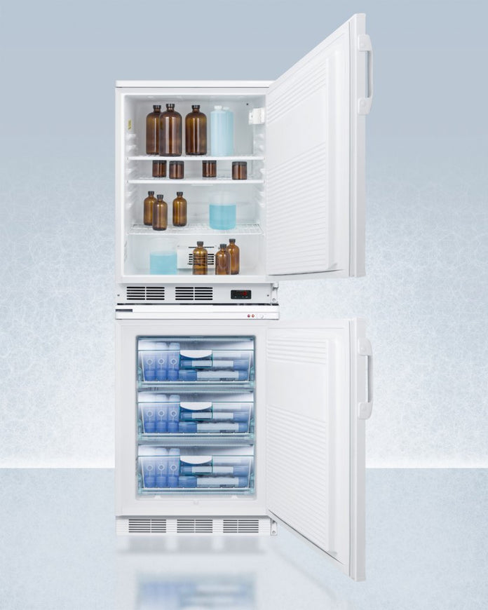 Accucold - FF7LW-VT65MLSTACKPROLHD - 24" Wide All-Refrigerator-All-Freezer Combination, Left Hand Door