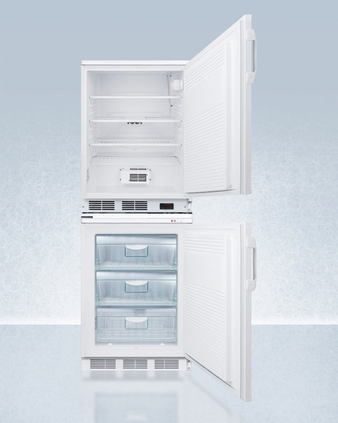 Accucold - FF7LW-VT65MLSTACK - 24" Wide All-Refrigerator/All-Freezer Combination