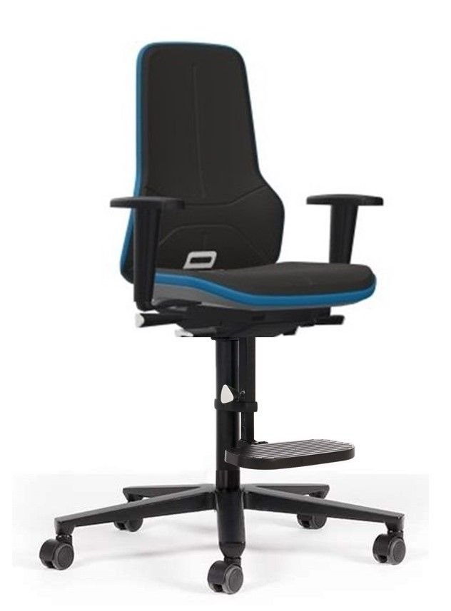Bimos - 20025412-A - Neon ESD Stool 9571E, Bench-to-Counter Height, with Foot Step, with Arms