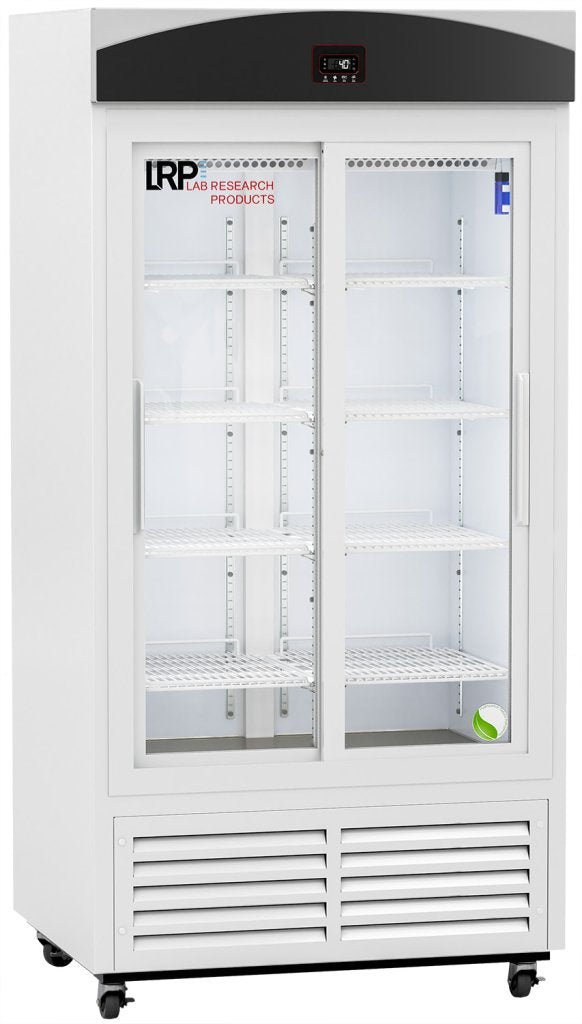 Lab Research Products (LRP) - LRP-VS-LP-33 - 33 Cu. Ft. Premier Sliding Glass Door Laboratory Refrigerator with Variable Speed Compressor