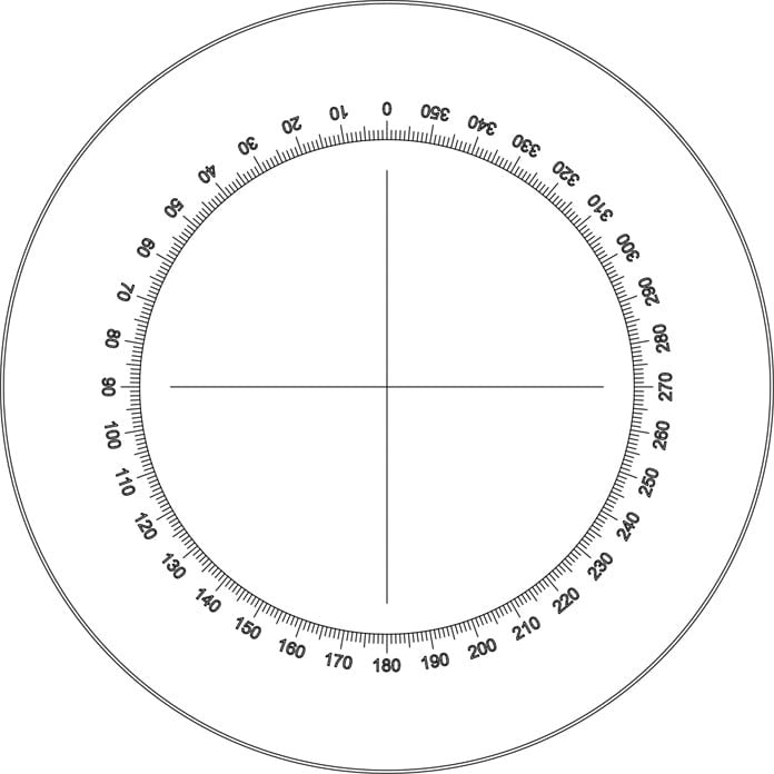 Motic Instruments - 1101001402771 - Reticle with Scale 360/360 and Crosshair for 10X/12.5X Eyepiece