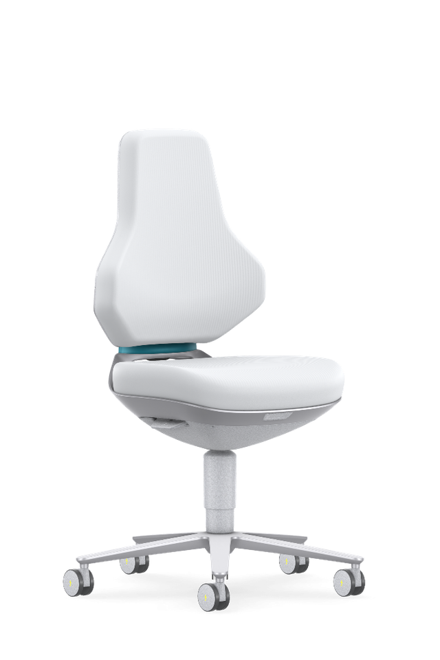 Bimos - 20026422 - Texon Cleanroom Chair, 9173R, ESD Capable, Desk Height, White, Armless