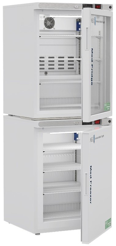 American Biotech Supply - PH-ABT-HC-RFC1030G - 10 Cu. Ft. Pharmacy Refrigerator and Freezer (-22°F Operation) Combination with Glass Door Refrigerator