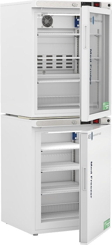 American Biotech Supply - PH-ABT-HC-RFC1040G - 10 Cu. Ft. Pharmacy Refrigerator and Freezer (-40°F Operation) Combination with Glass Door Refrigerator