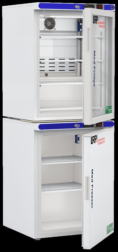 Lab Research Products - PH-LRP-HC-RFC1020G - 10 Cu. Ft. Pharmacy Refrigerator & Freezer (-20°C Operation) Combination, with Glass Door Refrigerator