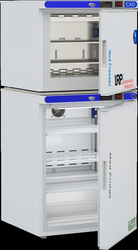 Lab Research Products (LRP) - PH-LRP-HC-RFC7SA-CAD - 7 Cu. Ft. Pharmacy Refrigerator & Controlled Auto Defrost Freezer Solid Door Combination