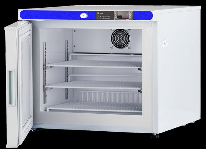Lab Research Products (LRP) - PH-LRP-HC-UCFS-0120A-LH - 1.3 Cu. Ft. Plus Series Pharmacy/Vaccine Countertop Auto Defrost Laboratory Freezer Freestanding, Left Hinged