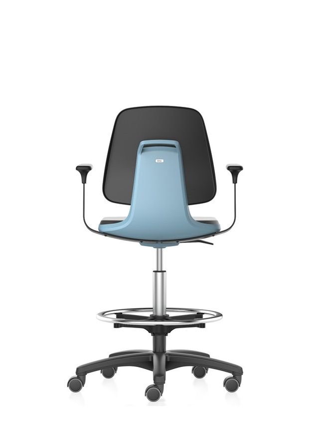 Bimos - 20025419-A - Labsit Stool 9121E, ESD Capable, Bench-to-Counter Height, with Foot Ring, with Arms