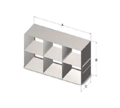 Custom Biogenic Systems - ULB32P - Upright Stainless Steel Freezer Rack for High Plastic Boxes Containing 15 mL & 50 mL Tubes