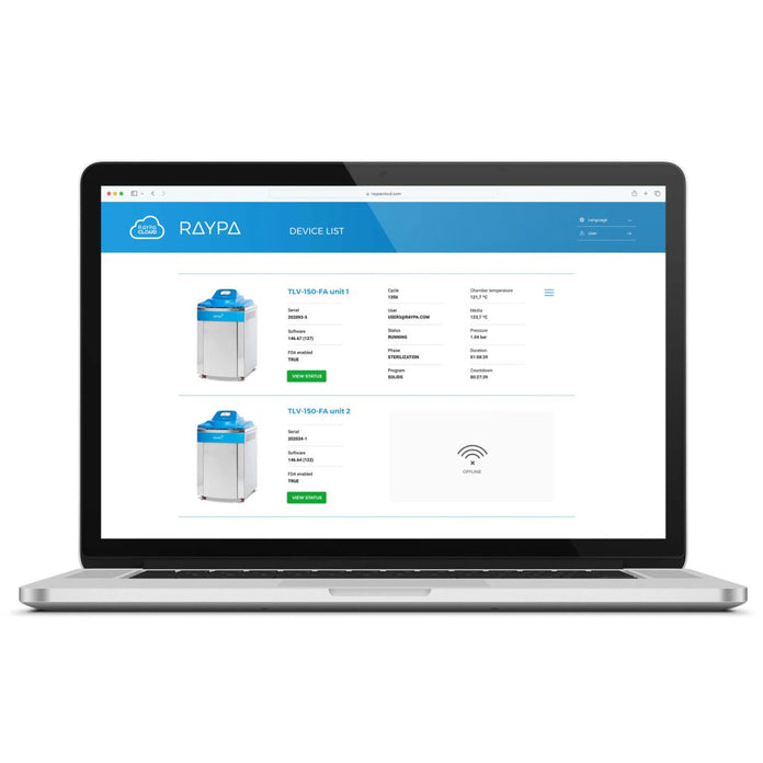 Raypa - TLV-DUAL-SERIES - Vertical Autoclaves with Super-Drying and Fast Cooling System