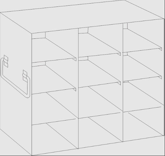 Crystal Industries - UF-2 - Upright Freezer Rack for 2" Boxes