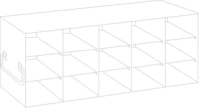 UF-53-L375 - Upright Freezer Rack for Large 3.75" Boxes, 5x3 Configuration