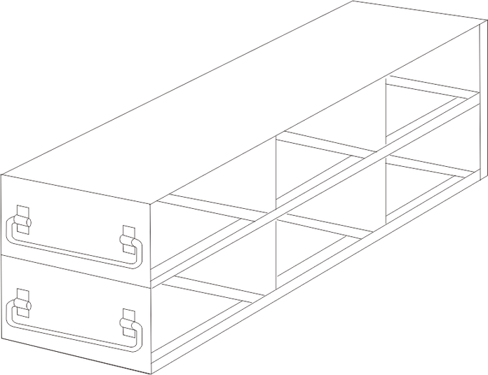 Crystal Industries - UFD-32-375 - Upright Freezer Drawer Rack for 3.75" Boxes, 3x2 Configuration