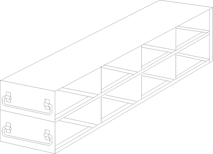 UFD-42-L375 - Drawer Rack for Large 3.75" Boxes, 4x2 Configuration