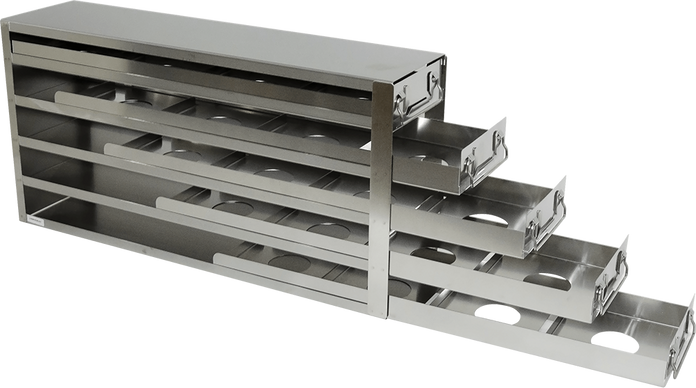 UFD-452-ST - Draw Rack for 2" Boxes Made to fit Binder Freezers, 4x5 Configuration