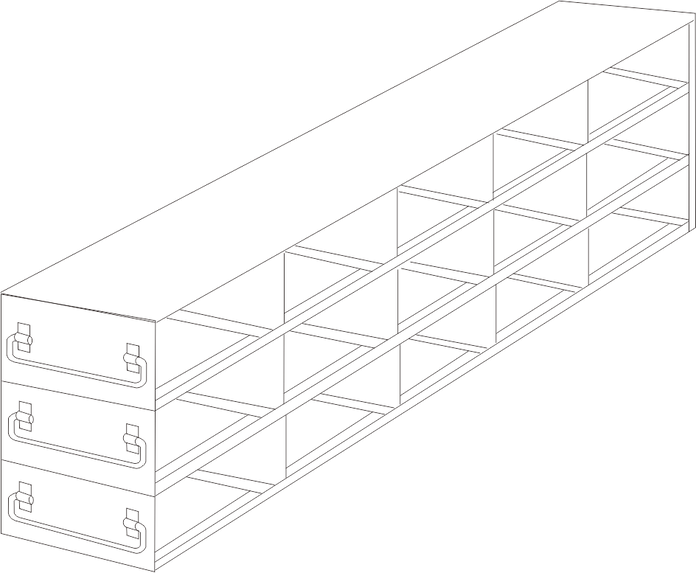 UFD-53-L375 - Drawer Rack for Large 3.75" Boxes, 5x3 Configuration