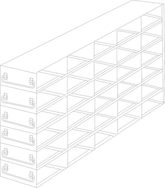 UFD-452 - Drawer Rack for 2" Boxes, 4x5 Configuration