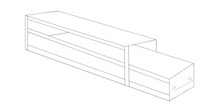 UFD-LB-1 - Drawer Rack with 1 Drawer for Bottles