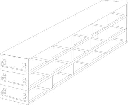 Crystal Industries - UFDPCR-53 - Upright Freezer Drawer Rack for 0.2ml Tube 96-Well PCR Boxes, 5x3 Configuration