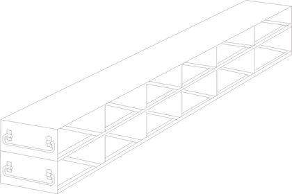 Crystal Industries - UFDPCR-62 - Upright Freezer Drawer Rack for 0.2ml Tube 96-Well PCR Boxes, 6x2 Configuration
